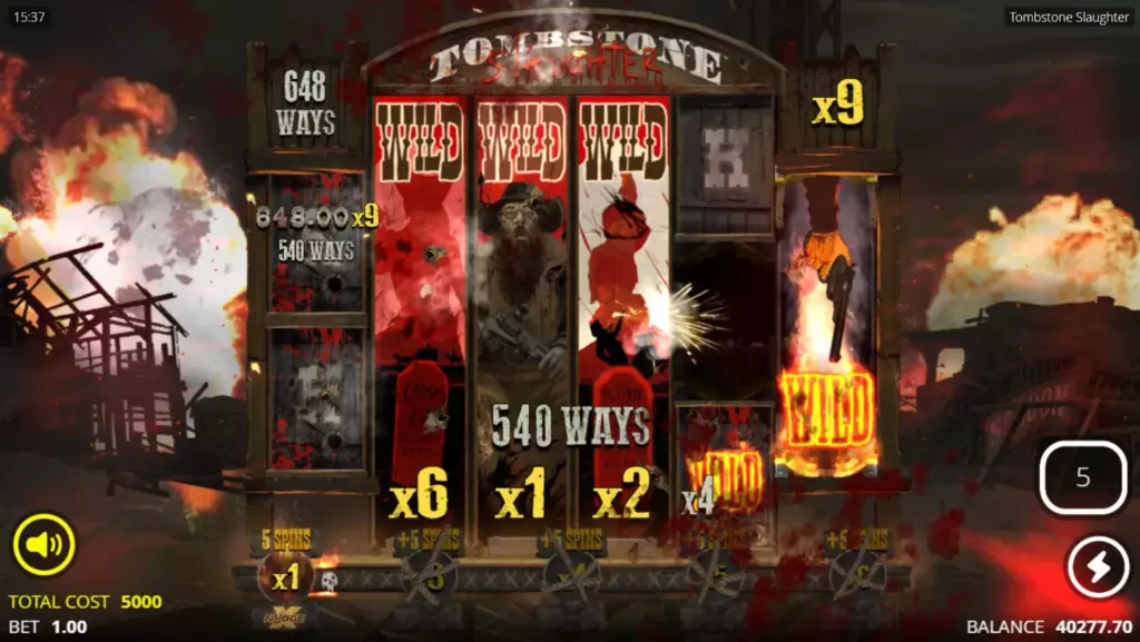 Massacre Spins: Win Screen
